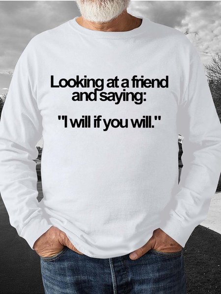 

Men Friendship Letters Regular Fit Casual Sweatshirt, White, Hoodies&Sweatshirts