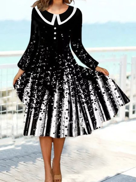 

Loose Color Block Casual Dresses, Black, Dresses