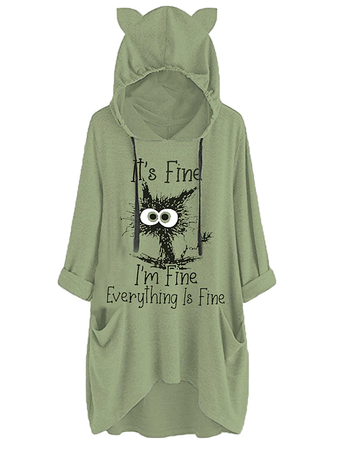 

Cotton-Blend Hoodie Dresses, Green, Dresses