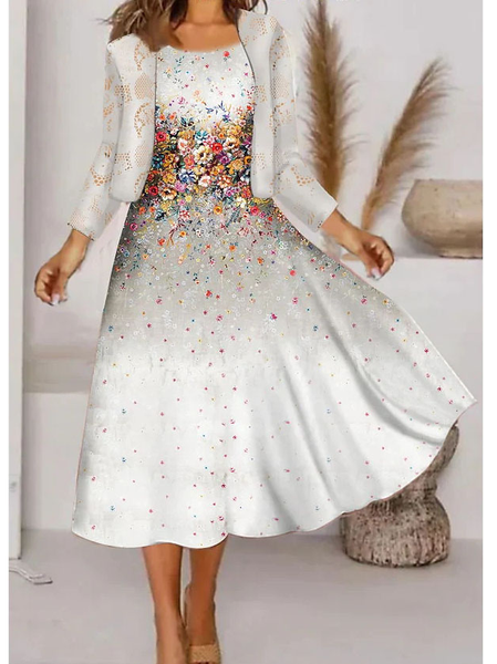 

Casual Floral Cotton-Blend Two Piece Sets, Multicolor, Suit Set