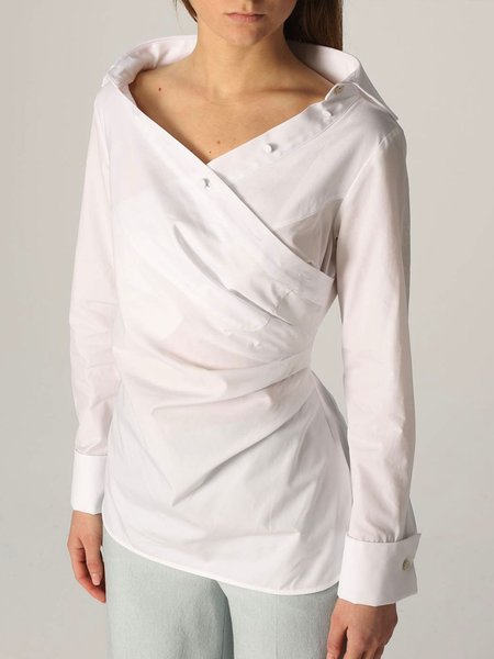 

White Shirt Collar Long sleeve Shirt Collar Blouse, Blouses and Shirts