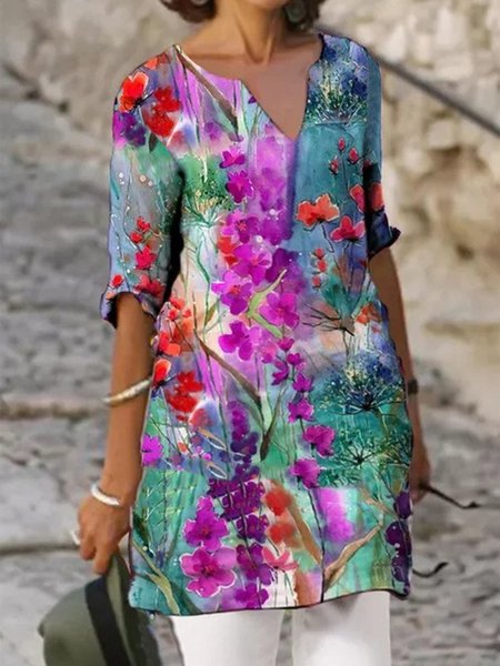 

Casual Floral Tops, Multicolor, Shirts & Blouses