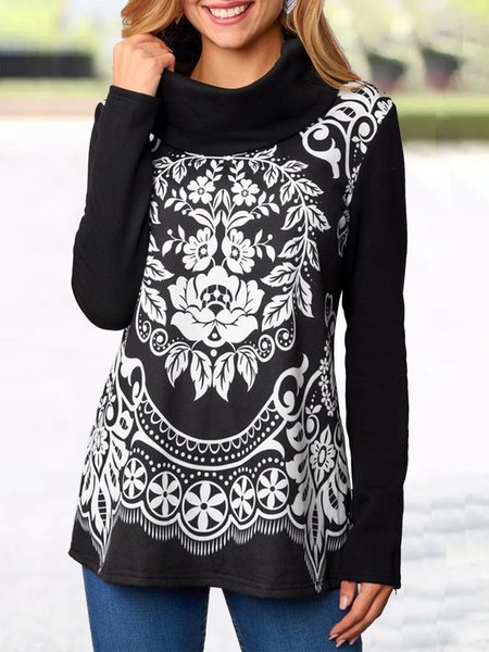 

Vintage Turtleneck Regular Fit Tops, Black, Shirts & Blouses
