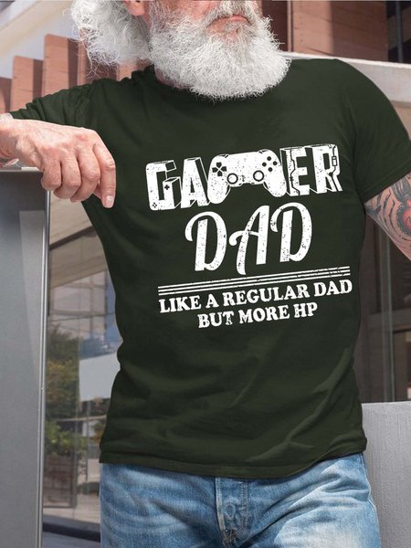 

Men Dad Family Game Fit Casual T-Shirt, Darkgreen, T-shirts