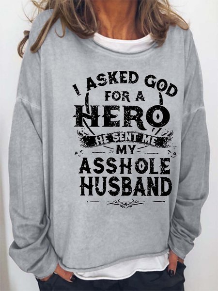 

Men Husband Hero Letters Casual Sweatshirts, Gray, Hoodies&Sweatshirts