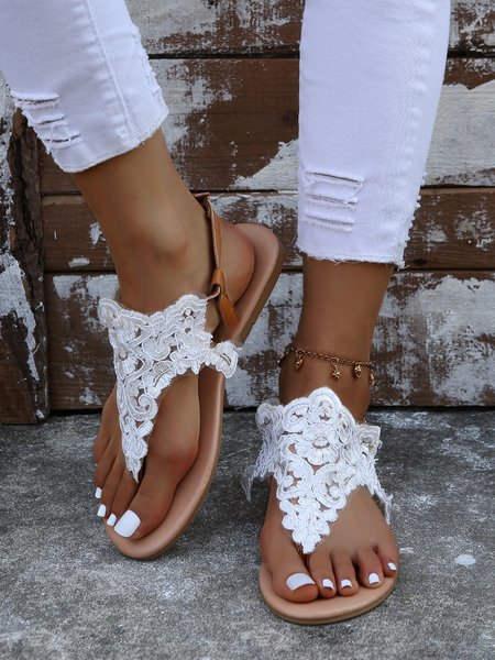

White Lace Beach Resort Bridal Sandals, Sandals