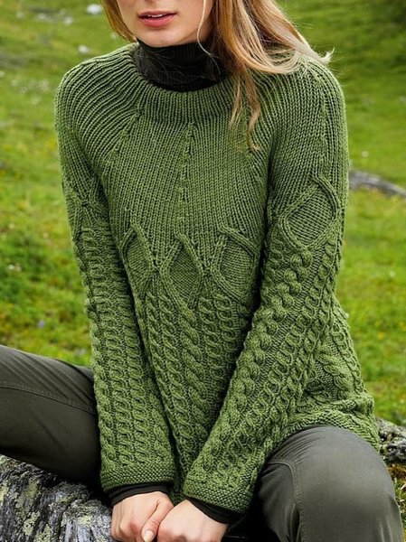 Loose Casual Wool Knitting Sweater tunic