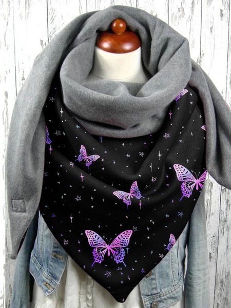 

Casual All Season Butterfly Windproof Commuting Best Sell Polyester Cotton Scarf Regular Scarf for Women, As picture, Scarfs