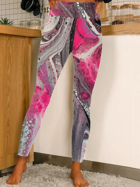 

Lilicloth X Paula Fluid Paint Abstract Art Women's Leggings, As picture, Leggings