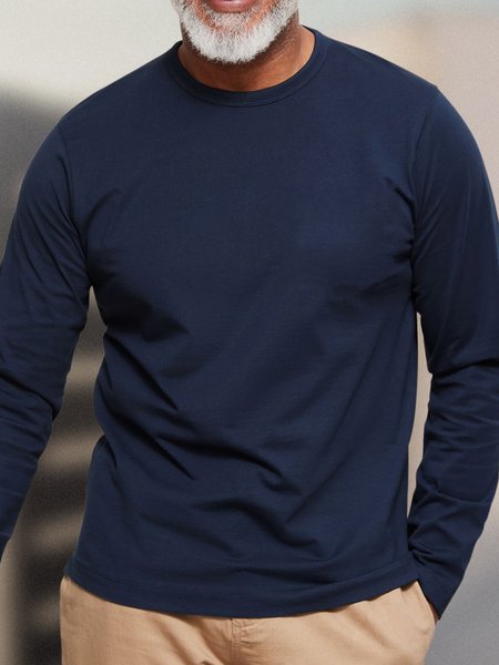 

Plain Casual T-Shirt, Light blue, Long Sleeves