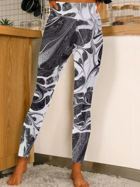 

Lilicloth X Paula Fluid Paint Abstract Art Women's Leggings, As picture, Leggings