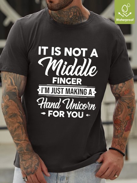 

Men Funny Graphic It's Not A Middle Finger I'm Just Making A Hand Unicorn For You T-Shirt, Deep gray, T-shirts