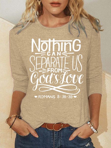 

Nothing Can Separate Us From God's Love Women's Long Sleeve T-Shirt, Khaki, Long sleeves