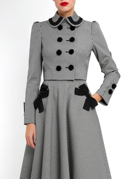 

Urban Regular Fit Plaid Long Sleeve Coat, Black-white, Blazers