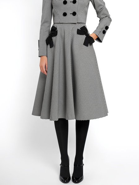

Urban Plaid Regular Fit Midi Skirt, Black-white, Midi Skirts