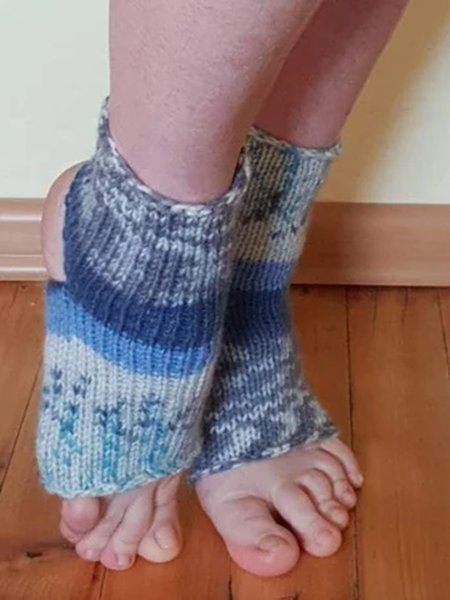 

Women Striped Casual Winter Breathable Daily Best Sell Yarn/Wool yarn Floor Socks Regular Socks, As picture, Socks