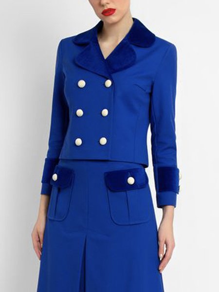 

Urban Long Sleeve Regular Fit Lapel Collar Plain Coat, Blue, Blazers