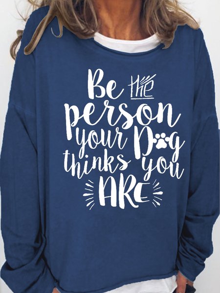 

Womens Dog Lover Dog Paw Letters Sweatshirt, Dark blue, Hoodies&Sweatshirts