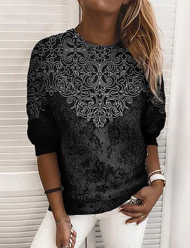 

Loose Crew Neck Ethnic Sweatshirts, Black, Sweatshirts & Hoodies
