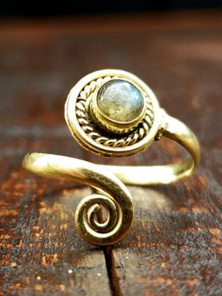 

Vintage Plain All Season Metal Daily Metal Crystal Best Sell Ring Ring for Women, Golden, Rings
