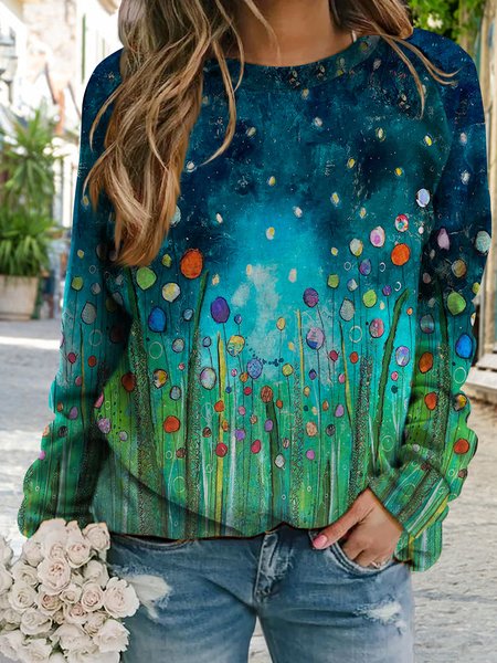

Children's abstract flower rose gradient sweater plus size, Green, Sweatshirts & Hoodies