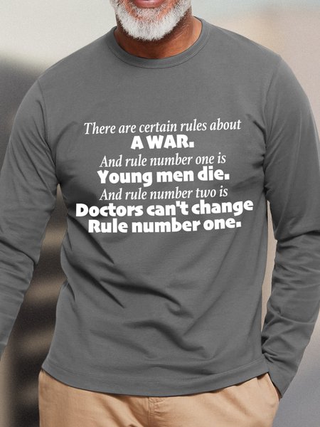 

Certain Rules About War Men's Long Sleeve T-Shirt, Gray, Long Sleeves
