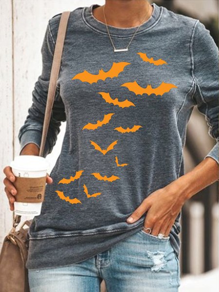 

Halloween Party Bats Casual Crew Neck Sweatshirts, Gray, Hoodies&Sweatshirts