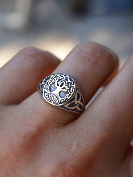 

Vintage Celtic Tree of Life Ring Ethnic Jewelry, Silver, Rings