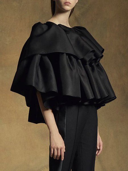

Urban Plain Loosen Top, Black, Tops