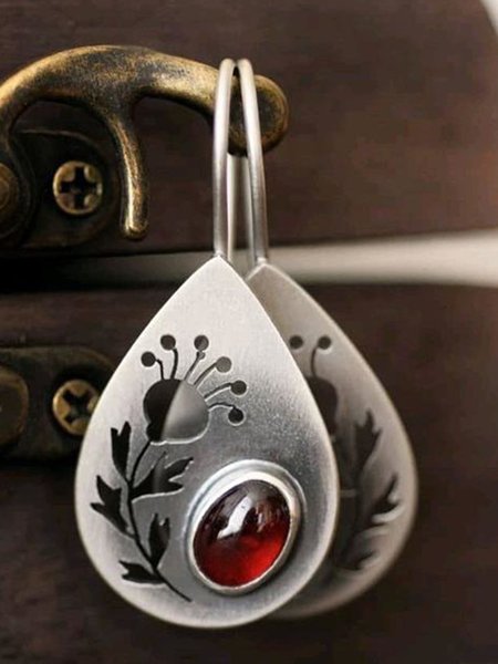 

Vintage Distressed Cutout Flower Drop Earrings, Silver, Earrings