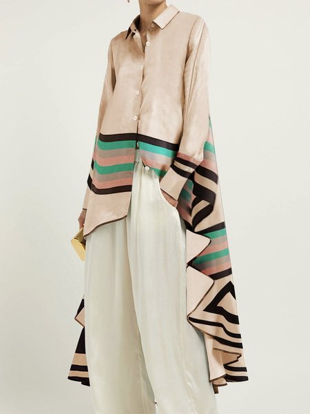 

Stylewe Loose Striped Long Sleeve A-Line Blouse, Multicolor, Blouses and Shirts