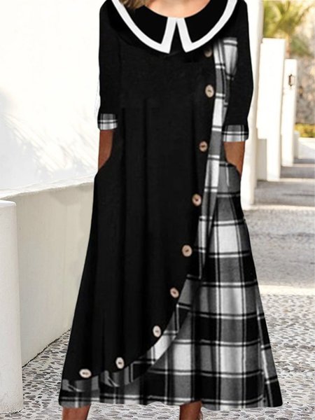 

Color Block Casual Crew Neck Dress, Multicolor, Dresses
