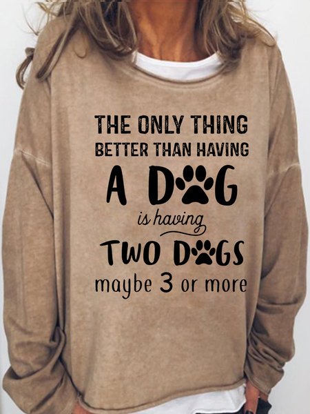 

Womens Funny Dog Lover Crew Neck Sweatshirts, Light brown, Hoodies&Sweatshirts
