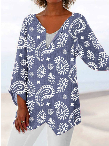 

Paisley Casual V Neck Tops, Multicolor, Shirts & Blouses