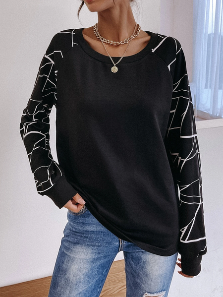 

Casual Geometric Regular Fit Sweatshirts, Black, Sweatshirts & Hoodies