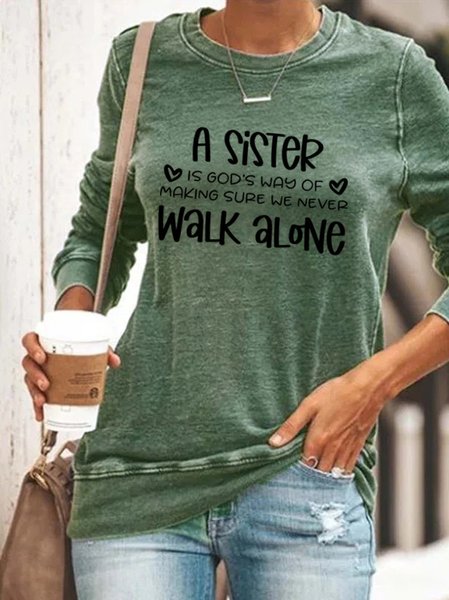 

A Sister Walk Alone Crew Neck Sweatshirts, Green, Sweatshirts & Hoodies