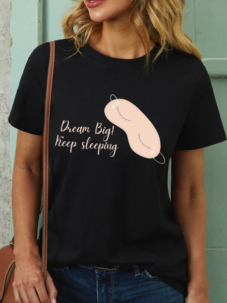 

Lilicloth X Vithya Dream Big Keep Sleeping Women's T-Shirt, Black, T-shirts