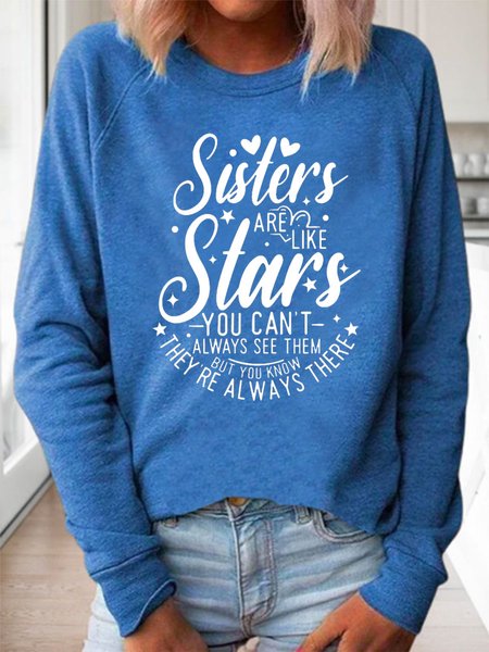 

Women Funny Sisters Casual Sweatshirts, Blue, Sweatshirts & Hoodies