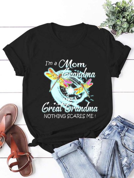 

I'm A Mom And A Great-Grandma Nothing Scares Me T-Shirt, Black, T-shirts