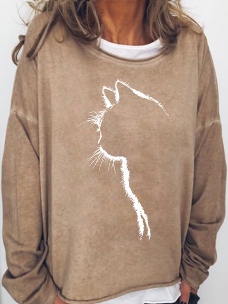 

Womens Funny Cute Cat Lover Sweatshirts, Light brown, Hoodies&Sweatshirts