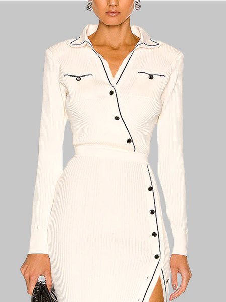 

Regular Fit Plain Urban Long Sleeve Sweater, White, Sweaters