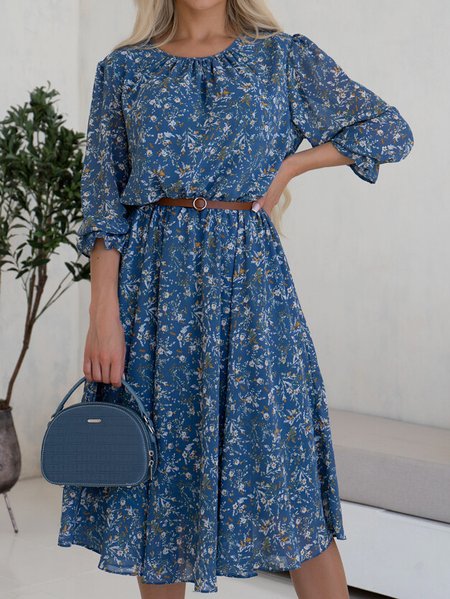 

Elegant Regular Fit Dresses, Blue, Dresses