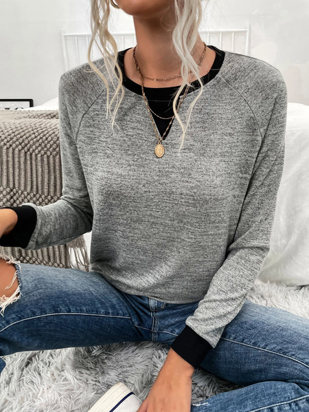 

Casual Plain Cotton-Blend Regular Fit T-Shirt, Gray, Sweatshirts & Hoodies