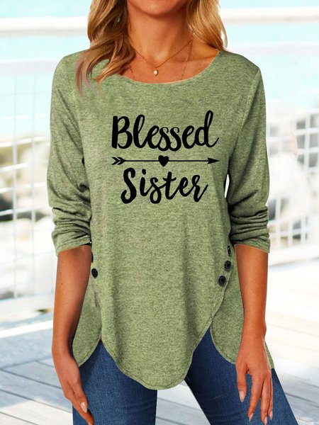 

Good sisters best wishes basic button top tunic plus size, Green, Tunics