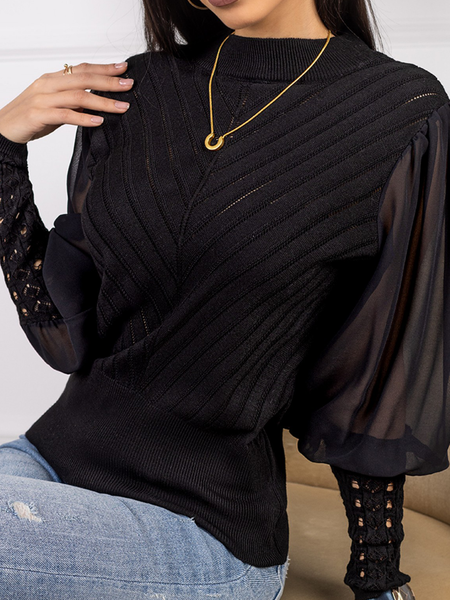 

Regular Long sleeve Fit Urban Crew Neck Regular Fit Sweater, Black, Sweaters