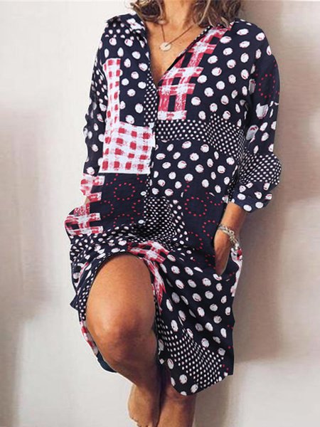 

Regular Fit Casual Color Block Dresses, Dark blue, Dresses