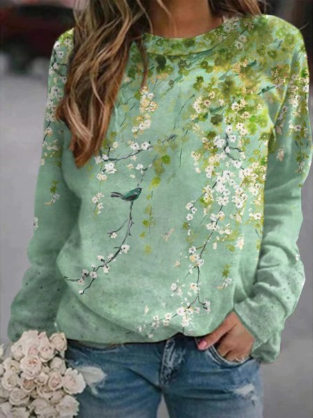 

Floral Casual Sweatshirts, Green, Sweatshirts & Hoodies