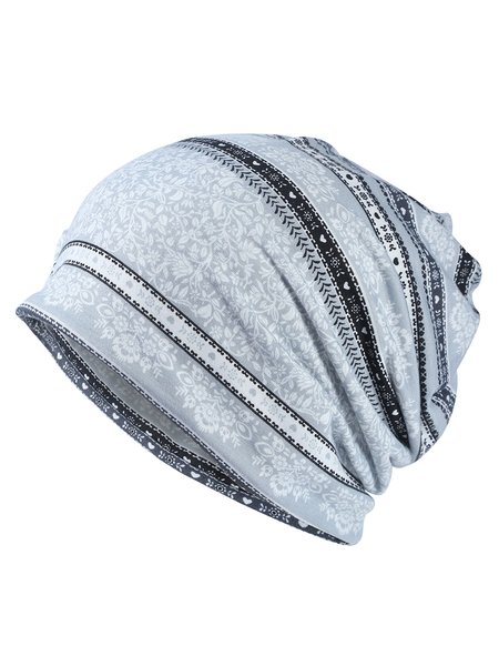 

Two Ways to Use Ethnic Pattern Pullover Hat Casual Hat, Gray, Women Hats