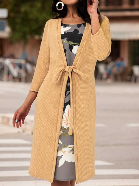 

Crew Neck Casual Regular Fit Two Piece Sets, Yellow, Dresses