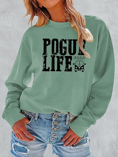 

Loose Text Letters Crew Neck Sweatshirts, Green, Sweatshirts & Hoodies